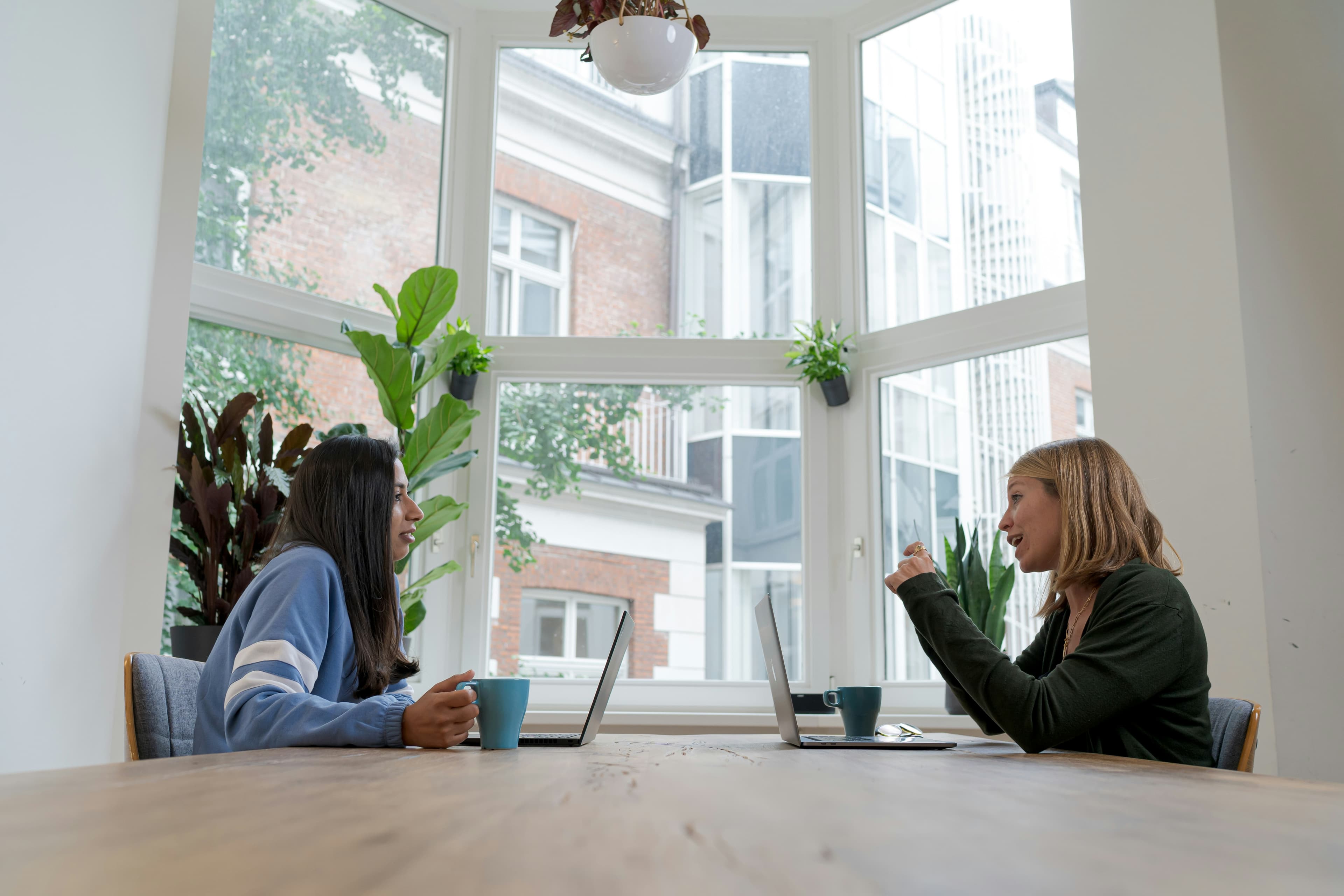 Students collaborating in a classroom